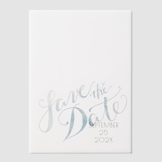 Wasserfarbe Blau Save the Date Overlay (Vorderseite)