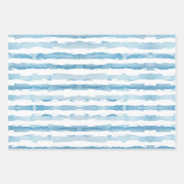 Wasserfarbe blau, weiß gestrichen geschenkpapier set