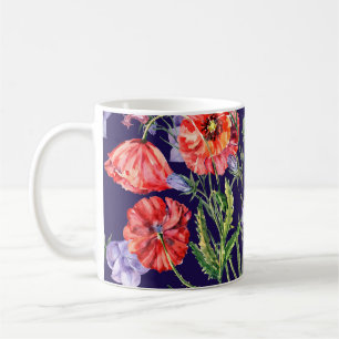 Wasserfarbe Bluebell Poppy Array Kaffeetasse