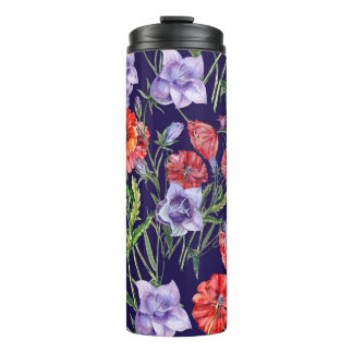 Wasserfarbe Bluebell Poppy Array Thermosbecher