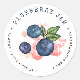 Wasserfarbe Blueberry Jam Classic Round Sticker