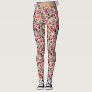 Wasserfarbe, Blume. Leggings