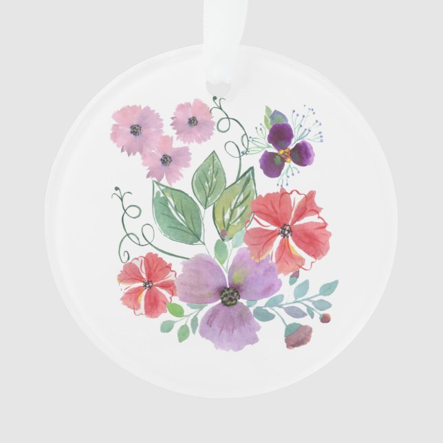 Wasserfarbe, Blume. Ornament (Vorderseite)