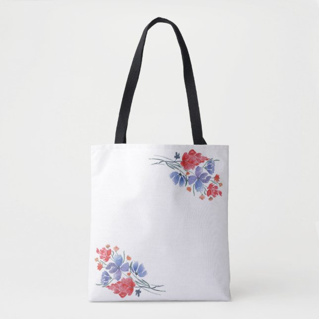 Wasserfarbe, Blume. Tasche (Vorderseite)