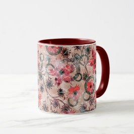Wasserfarbe, Blume. Tasse