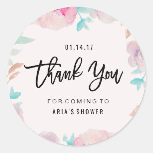 Wasserfarbe Blumen Spring Danke Sticker