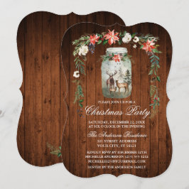 Wasserfarbe Blumenholz Mason Jar Weihnachtsfest Pa Einladung