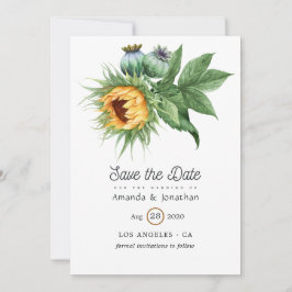Wasserfarbe Bohemische Sonnenblumenhochzeit Save The Date