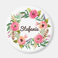 Wasserfarbe Boho Blumenstraube Personalisiert
