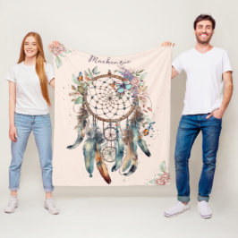 Wasserfarbe Boho Dreamcatcher Personalisiert Name Fleecedecke