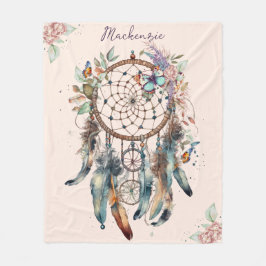Wasserfarbe Boho Dreamcatcher Personalisiert Name Fleecedecke