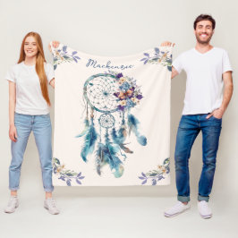 Wasserfarbe Boho Dreamcatcher Personalisiert Name Fleecedecke