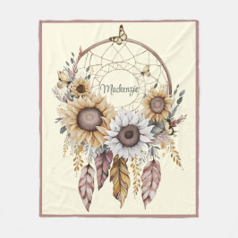 Wasserfarbe Boho Dreamcatcher Personalisiert Name Fleecedecke