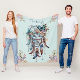 Wasserfarbe Boho Dreamcatcher Personalisiert Name Fleecedecke