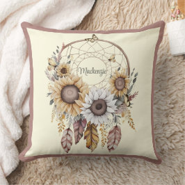 Wasserfarbe Boho Dreamcatcher Personalisiert Name Kissen