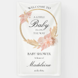 Wasserfarbe Boho Pink Babydusche Banner