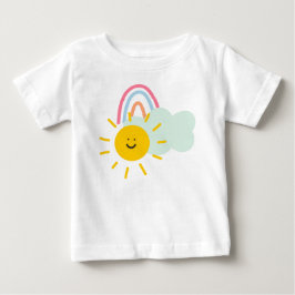 Wasserfarbe Boho Regenbogen und Sonne Baby T-shirt