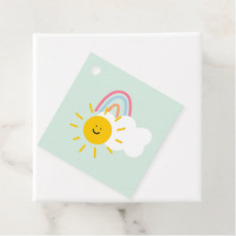 Wasserfarbe Boho Regenbogen und Sonne Geschenkanhänger
