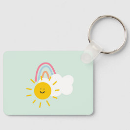 Wasserfarbe Boho Regenbogen und Sonne Schlüsselanhänger