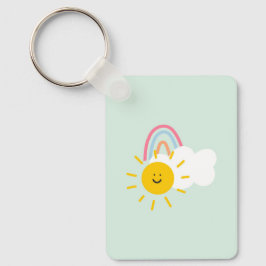 Wasserfarbe Boho Regenbogen und Sonne Schlüsselanhänger