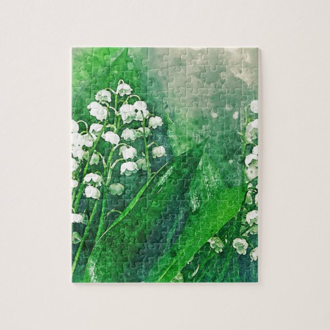 Wasserfarbe-botanische Lilie des Tales (Vertikal)