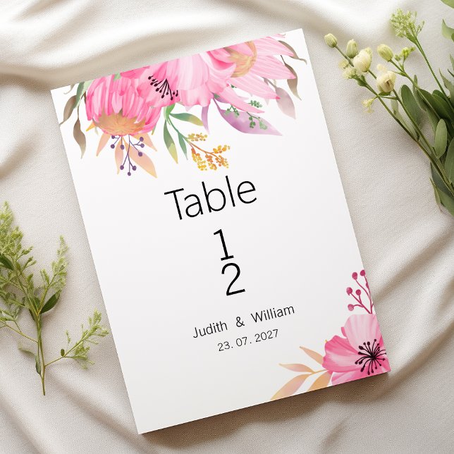 Wasserfarbe Botanischer Garten Florale Tischnummer (Watercolor botanical garden floral Table Numbers)
