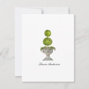 Wasserfarbe Boxwood Topiary Wohnung Danke Karte