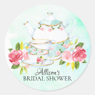 Wasserfarbe Bridal DuscheTee Party Sticker