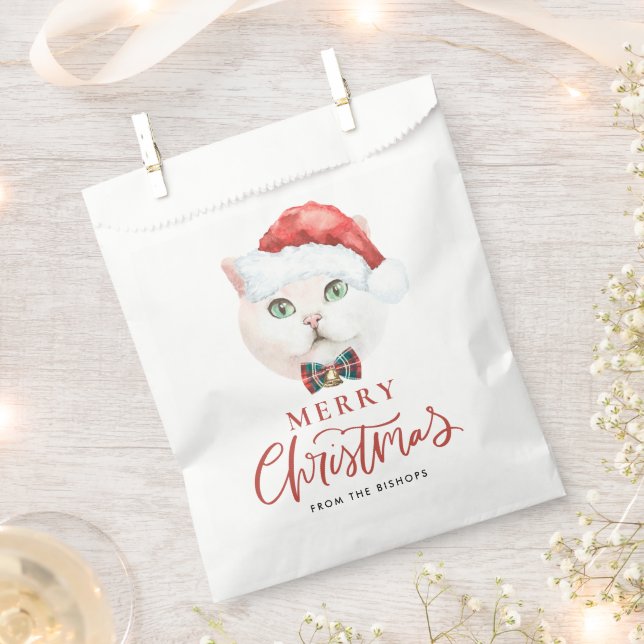 Wasserfarbe British Kurzfristige Katze Weihnachten Geschenktütchen (Ausgeschnitten)