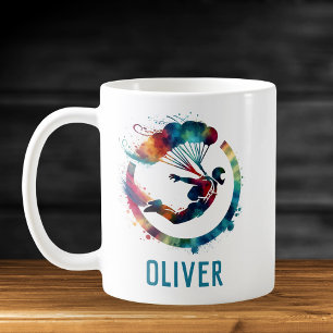 Wasserfarbe Bunt Springer Personalisiert Kaffeetasse