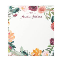 Wasserfarbe Burgund Blume Personalisiert Stationie