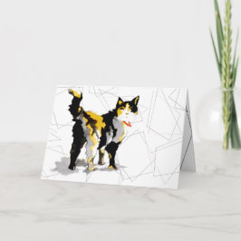 Wasserfarbe Calico Kat Geometrische Formen Karte