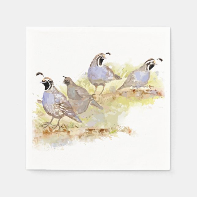 Wasserfarbe California Staat Bird Nature Kunst Serviette (Vorderseite)