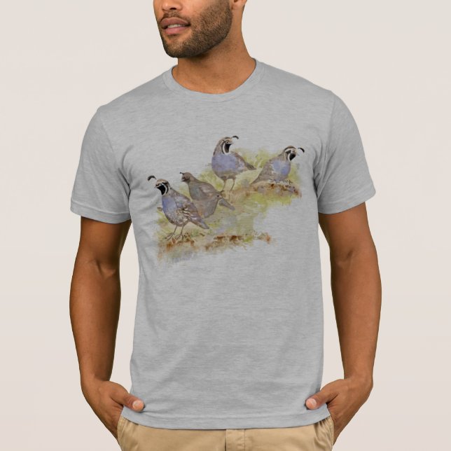 Wasserfarbe California Staat Bird Nature Kunst T-Shirt (Vorderseite)