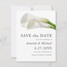 Wasserfarbe Calla Lilies Save the Date mit Foto