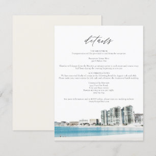 Wasserfarbe Cancun Beach Hochzeitskarte Einladung