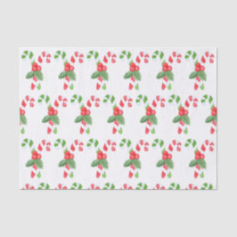 Wasserfarbe Candy Cane Weihnachten Seidenpapier