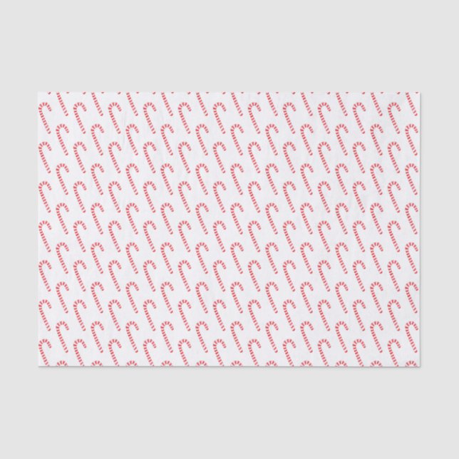 Wasserfarbe Candy Cane Weihnachtsmuster Seidenpapier (Vorderseite)