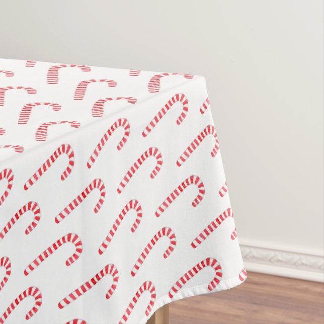 Wasserfarbe Candy Cane Weihnachtsmuster Tischdecke (Beispiel)
