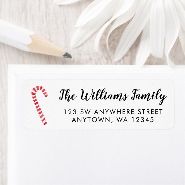 Wasserfarbe Candy Cane Weihnachtszeit Rücksendeadr (Insitu)