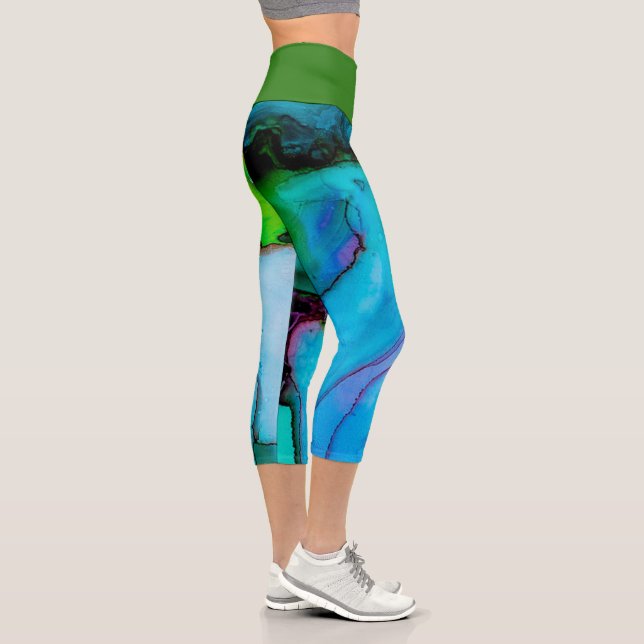 Wasserfarbe Capri Leggings (Rechts)