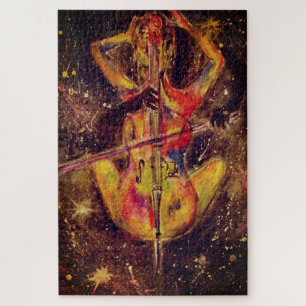 Wasserfarbe - Cello Space Sonata - Dame mit Cello