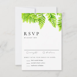 Wasserfarbe Chartreuse Green Fern Hochzeit RSVP Karte