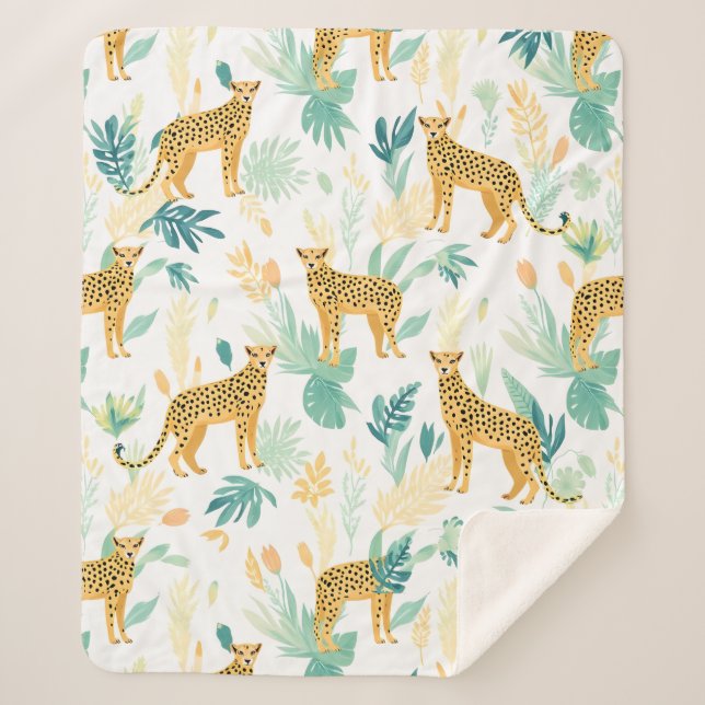 Wasserfarbe Cheetah Sherpadecke (Vorderseite)