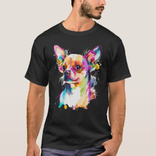 Wasserfarbe Chihuahua Niedlich farbiger Hund T-Shirt