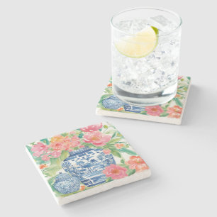 Wasserfarbe Chinoiserie Ginger Jar von Blume Steinuntersetzer