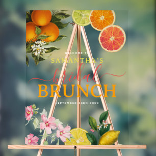 Wasserfarbe Citrus Bridal Brunch Brautparty Acrylschild