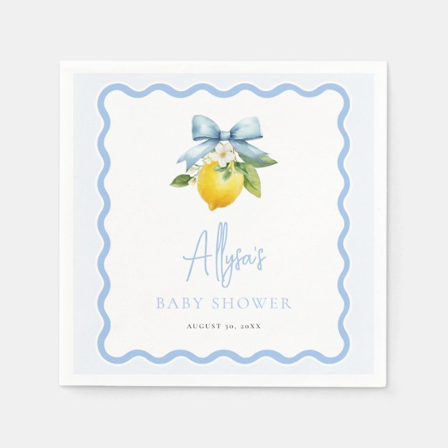Wasserfarbe Coquette Lemon Italienische Wavy Baby  Serviette (Vorderseite)