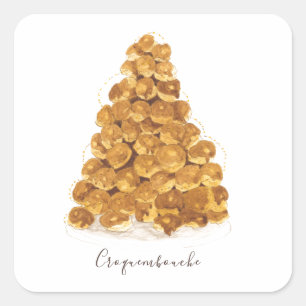 Wasserfarbe Croquembouche Quadratischer Aufkleber