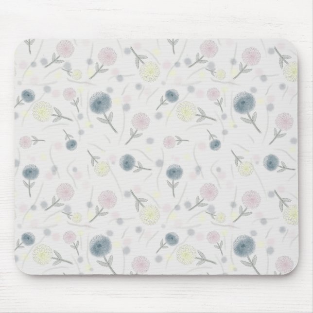 Wasserfarbe Dahlia Mousepad (Vorne)